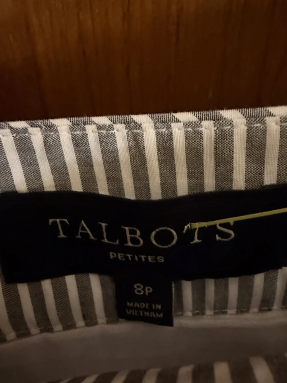 Talbots Black & White Embroidered Striped Circle Skirt - Picture 3 of 4